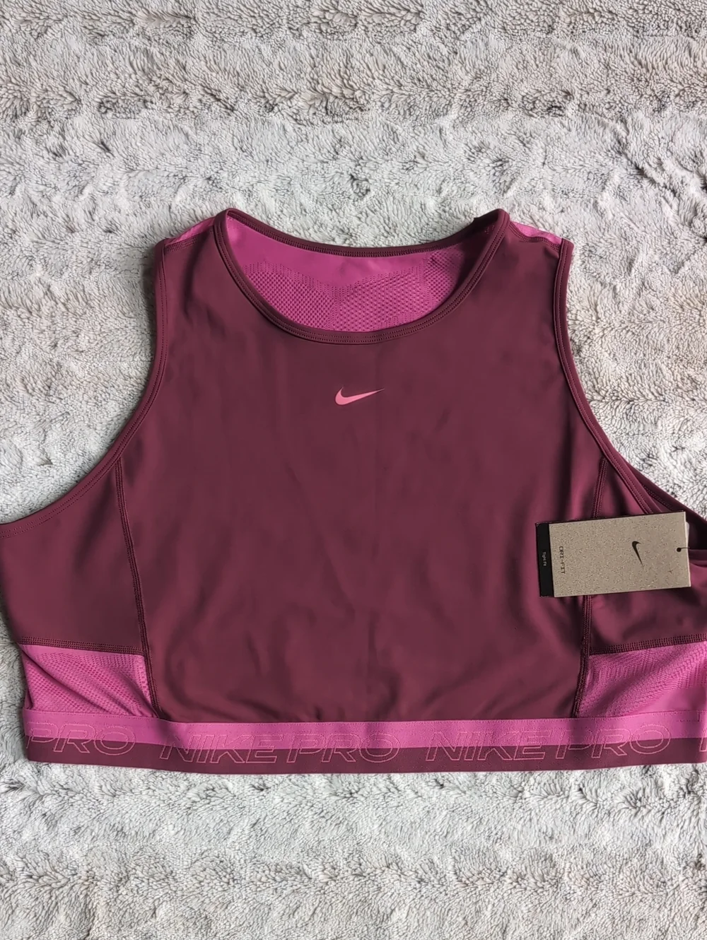 Nike Pro Dri-FIT Femme Rosewood Cropped Tank Top